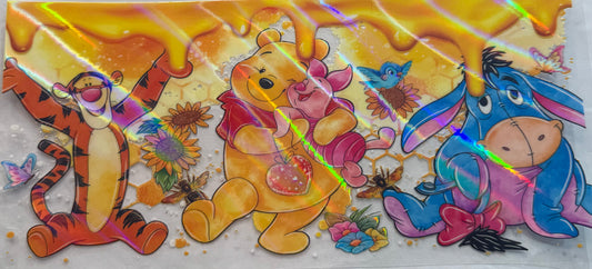 uvdtf  transfer wrap holo  Winnie the Pooh honey dripping