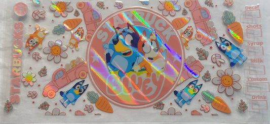uvdtf  transfer wrap holo Starbucks bluey