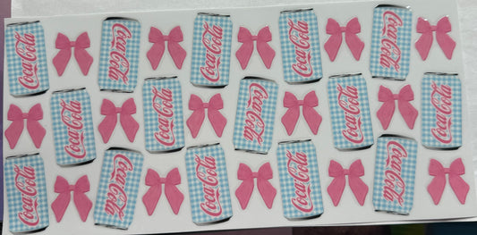 uvdtf  transfer wrap Coca-cola drinks with bows
