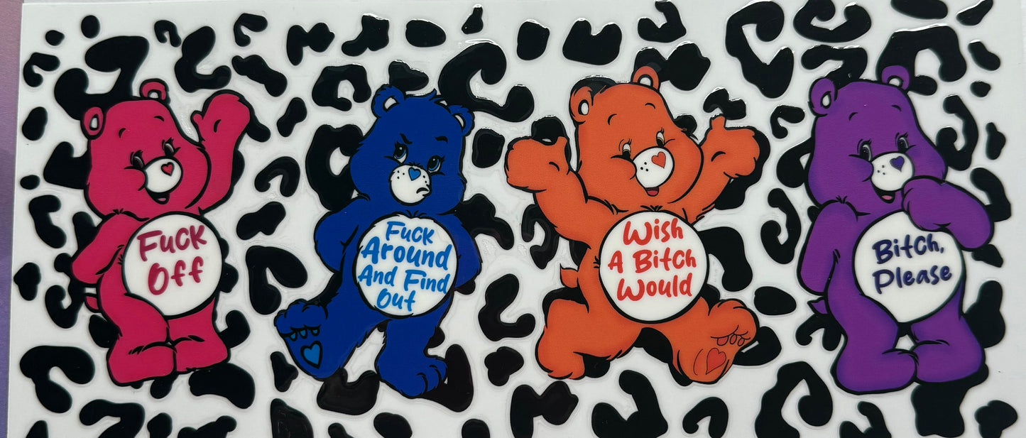 uvdtf  transfer wrap Swear bears with cheetah