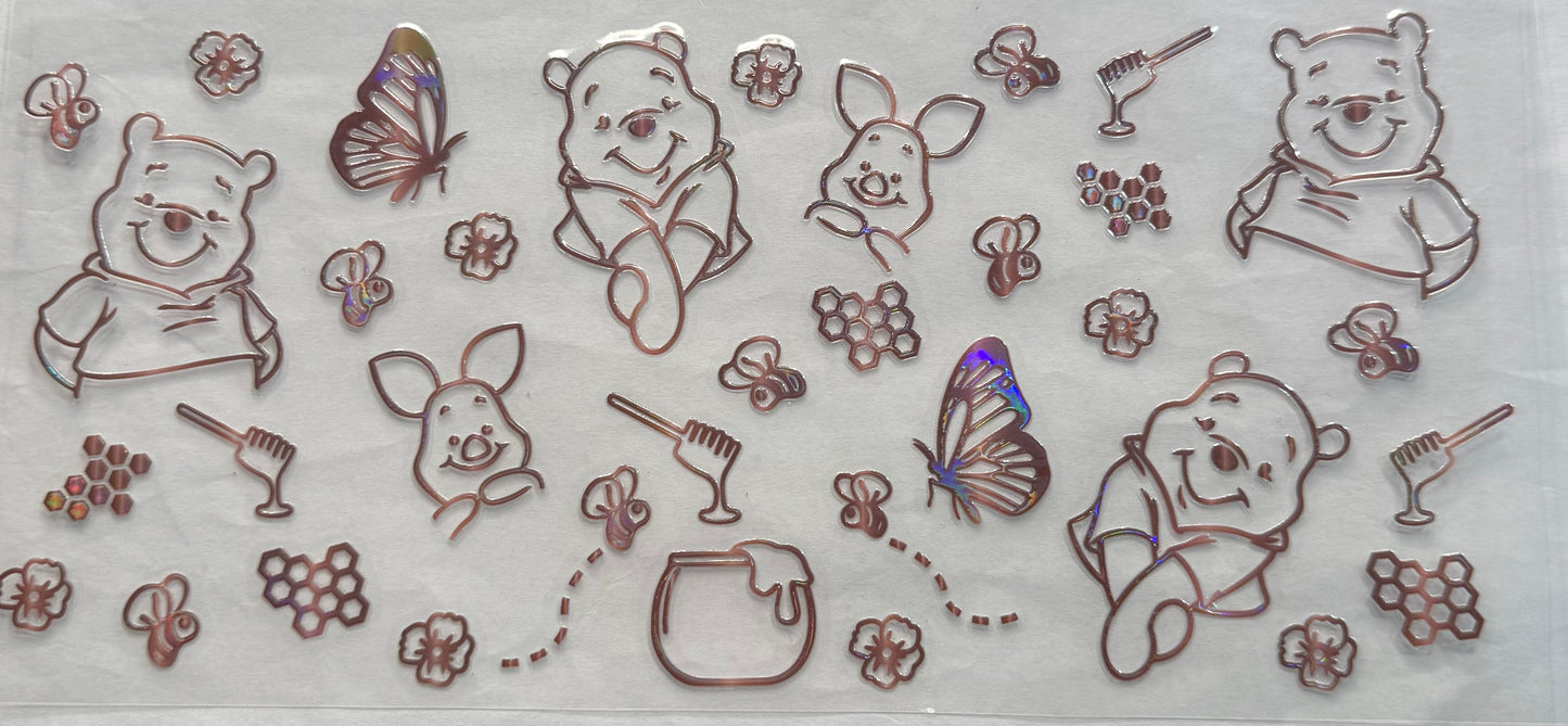 uvdtf  transfer wrap Winnie the Pooh copper