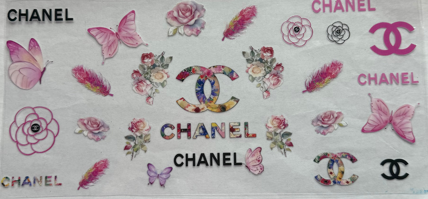 uvdtf  transfer wrap Chanel pink floral butterfly