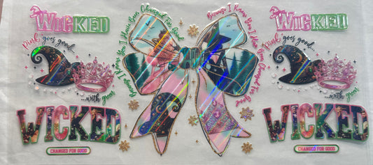 uvdtf  transfer wrap holo wicked theme with bow