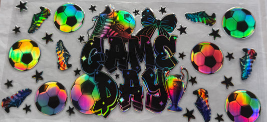 uvdtf  transfer wrap holo game day soccer