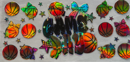 uvdtf  transfer wrap holo game day basketball