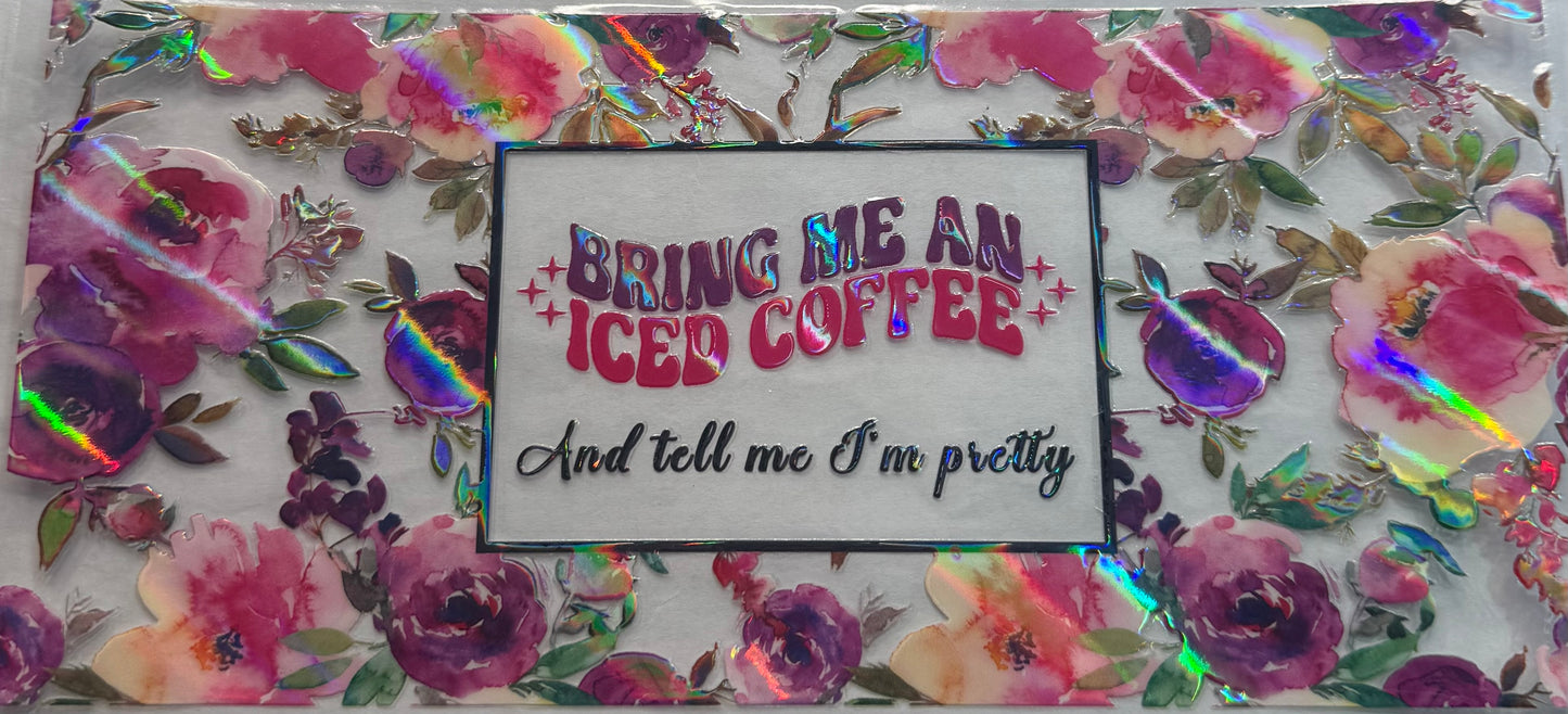 uvdtf  transfer wrap holo ice coffee floral