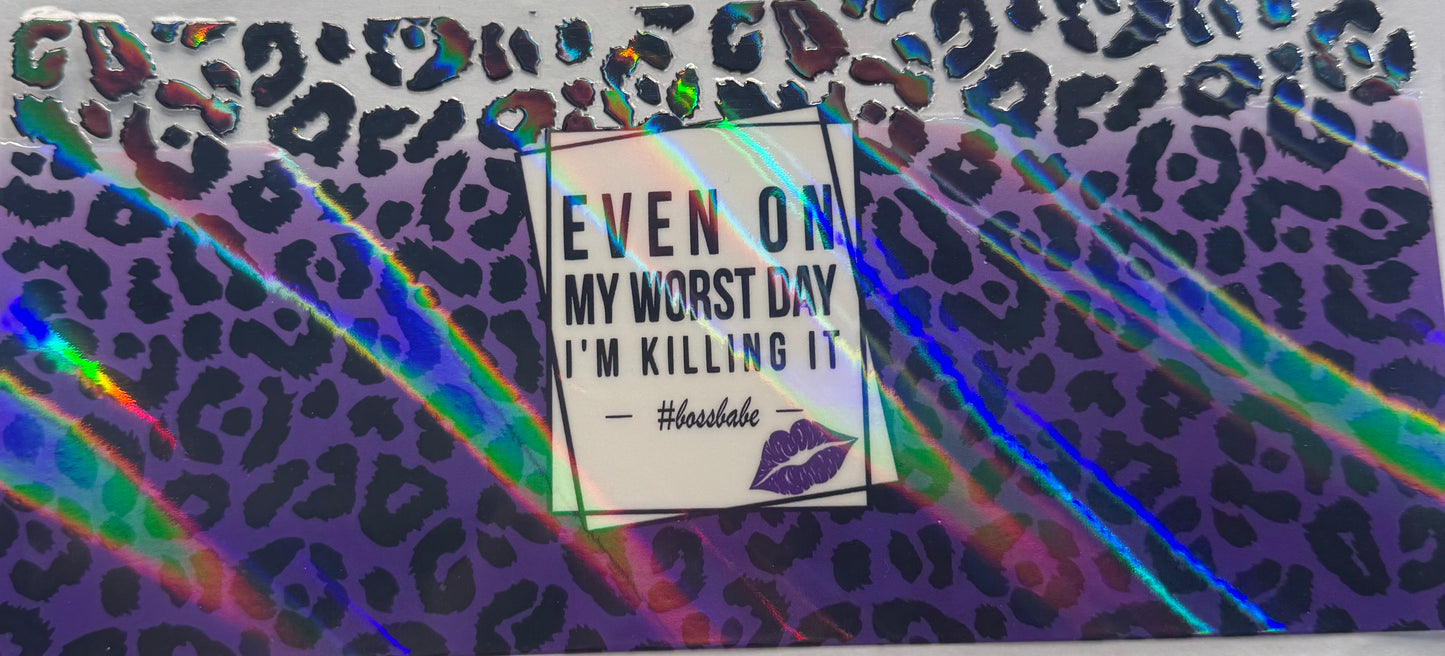 uvdtf  transfer wrap holo cheetah mom life