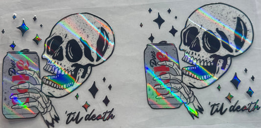 uvdtf  transfer wrap skull Diet Coke drink