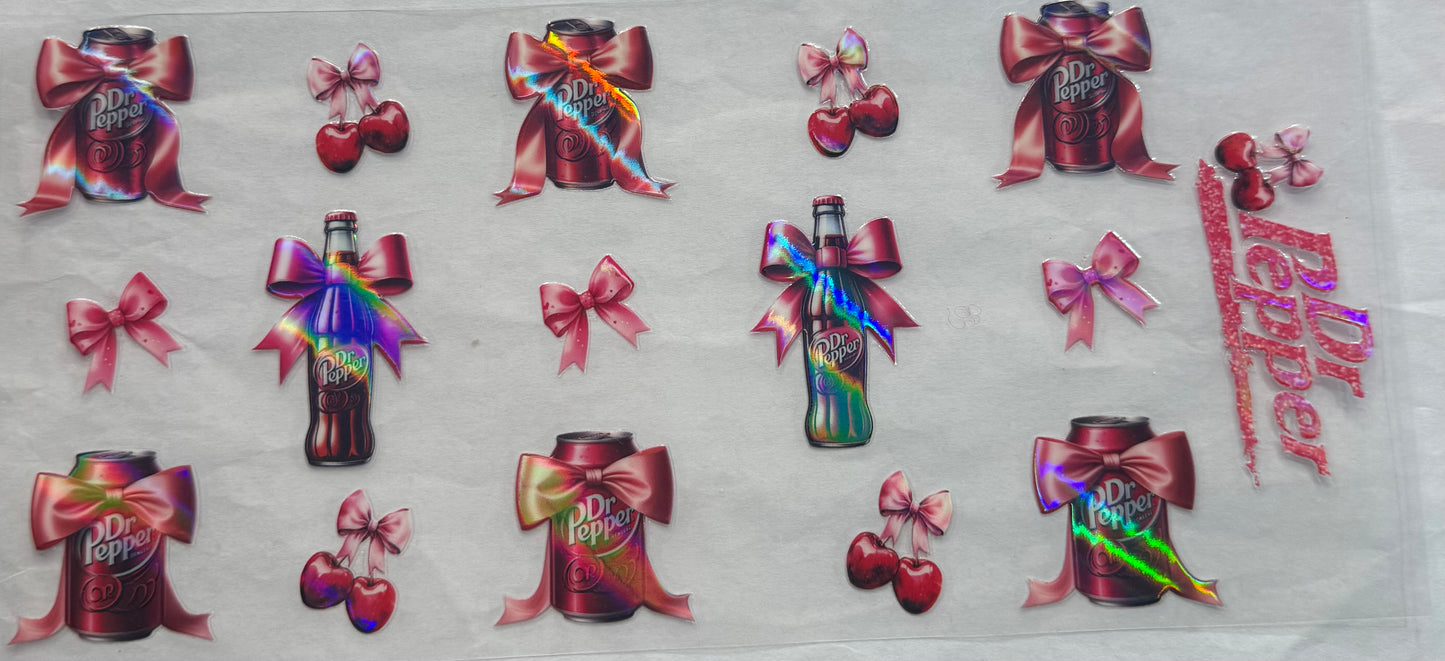 uvdtf  transfer wrap dr.pepper cherries bow