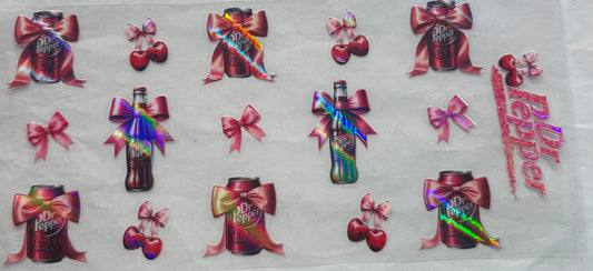 uvdtf  transfer wrap dr.pepper cherries bow