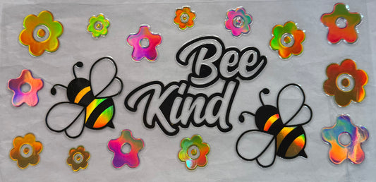 uvdtf  transfer wrap holo bee kind floral  bee