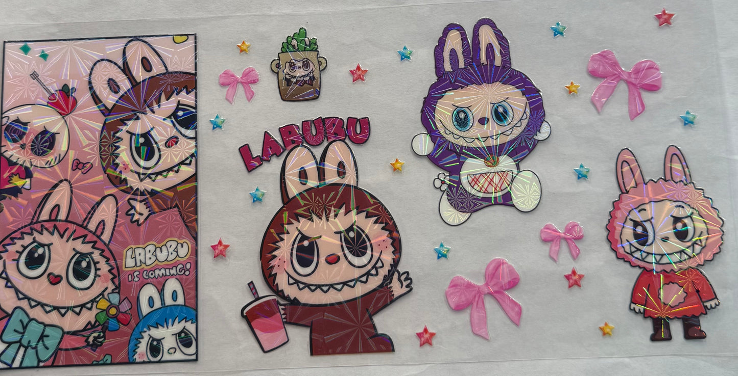 uvdtf  transfer wrap holo labubu