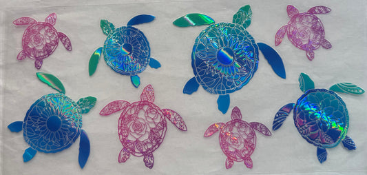 uvdtf  transfer wrap holo turtles