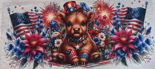 uvdtf  transfer wrap Americana highland cow