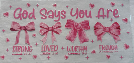 uvdtf  transfer wrap faith gods says you are