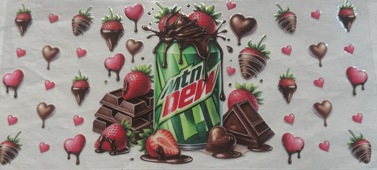 uvdtf  transfer wrap Mountain Dew drink with chocolate