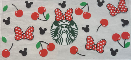 uvdtf  transfer wrap Starbucks Minnie Mouse cherries