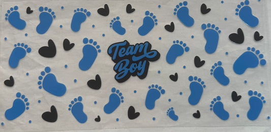 uvdtf  transfer wrap team boy baby gender reveal