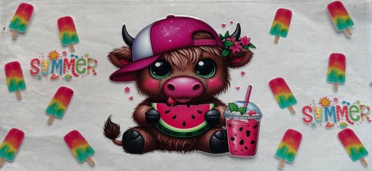 uvdtf  transfer wrap watermelon highland cow
