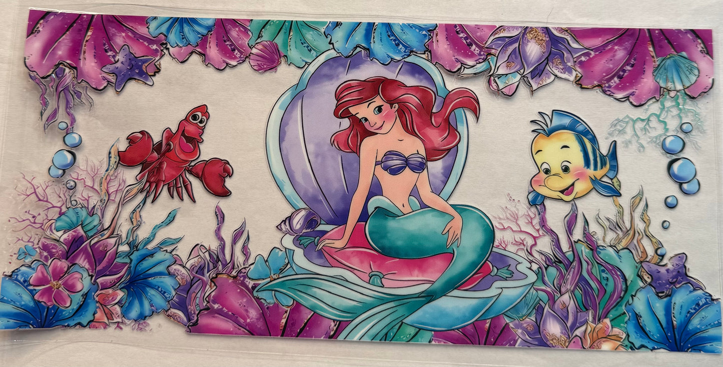 uvdtf  transfer wrap Disney Ariel under the sea