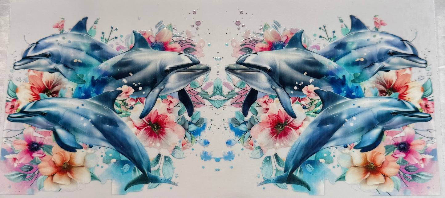 uvdtf  transfer wrap  dolphins splashing