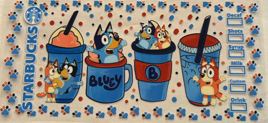 uvdtf  transfer wrap Starbucks bluey