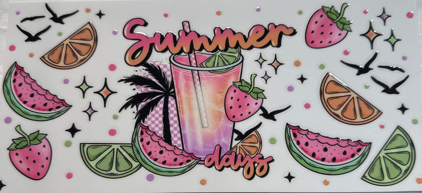 uvdtf  transfer wrap  summer vibes drink with watermelon