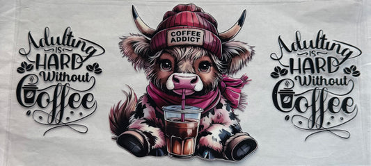 uvdtf  transfer wrap highland cow  coffee addict