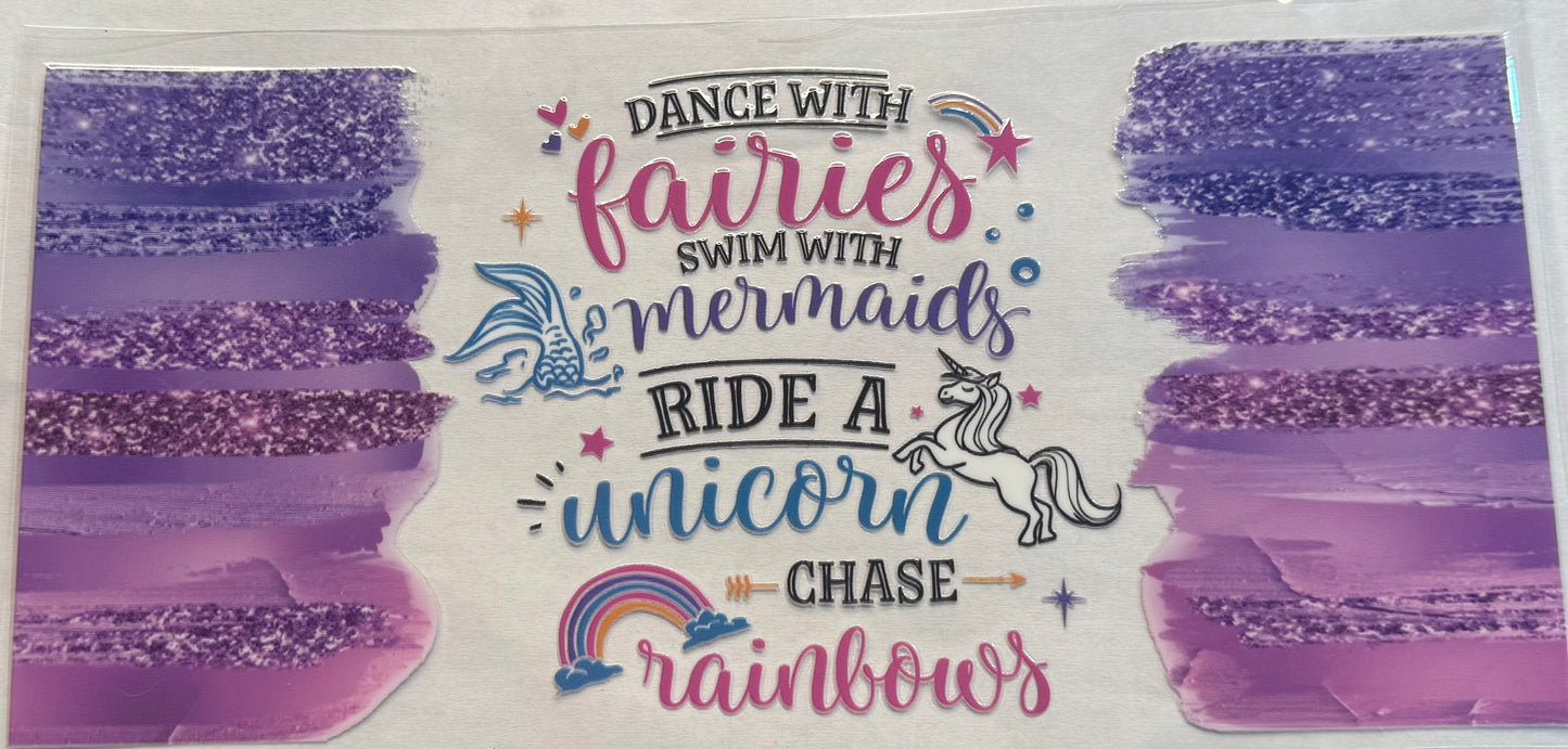 uvdtf  transfer wrap fairies mermaids unicorns rainbows
