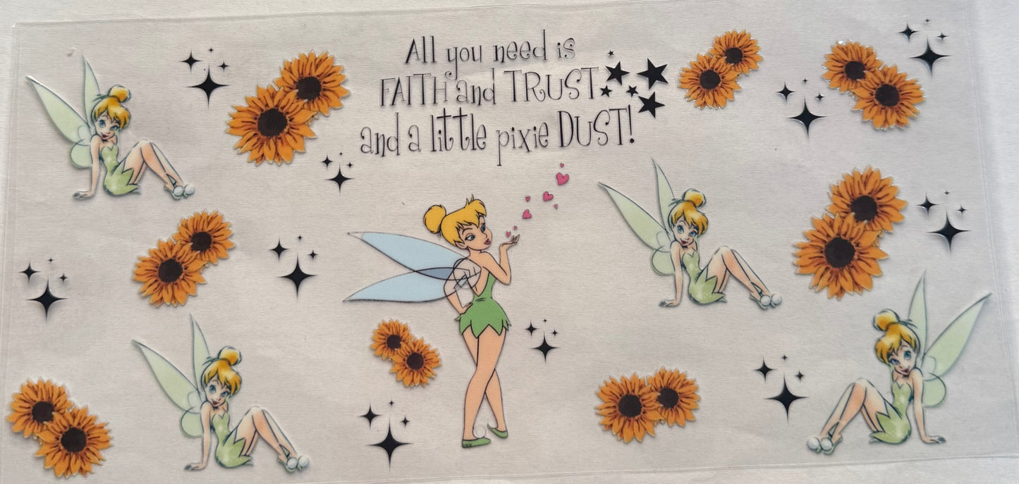 uvdtf  transfer wrap tinker bell pixie dust  faith