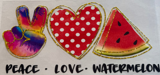 uvdtf  transfer wrap tie dye peace love watermelon