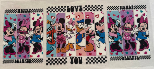uvdtf  transfer wrap Mickey Mouse and friends love you