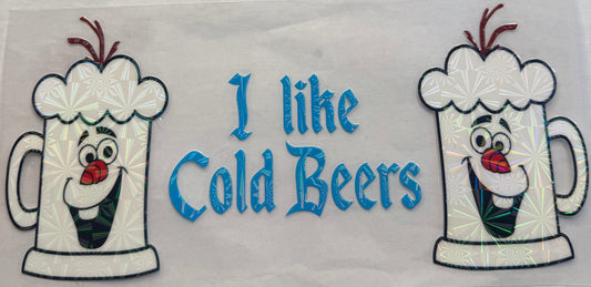 uvdtf  transfer wrap frozen Olaf beer