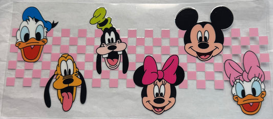 uvdtf  transfer wrap Minnie Mouse checker