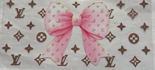 uvdtf  transfer wrap Lv pink bow