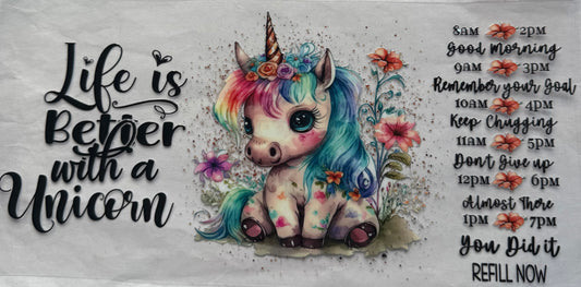 uvdtf  transfer wrap unicorn life is better