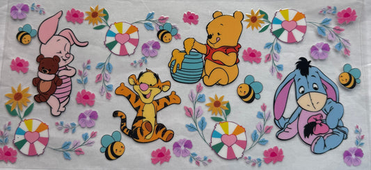 uvdtf  transfer wrap Winnie the Pooh beach