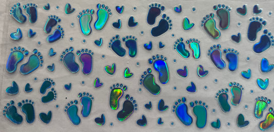 uvdtf  transfer wrap holo baby boy feet