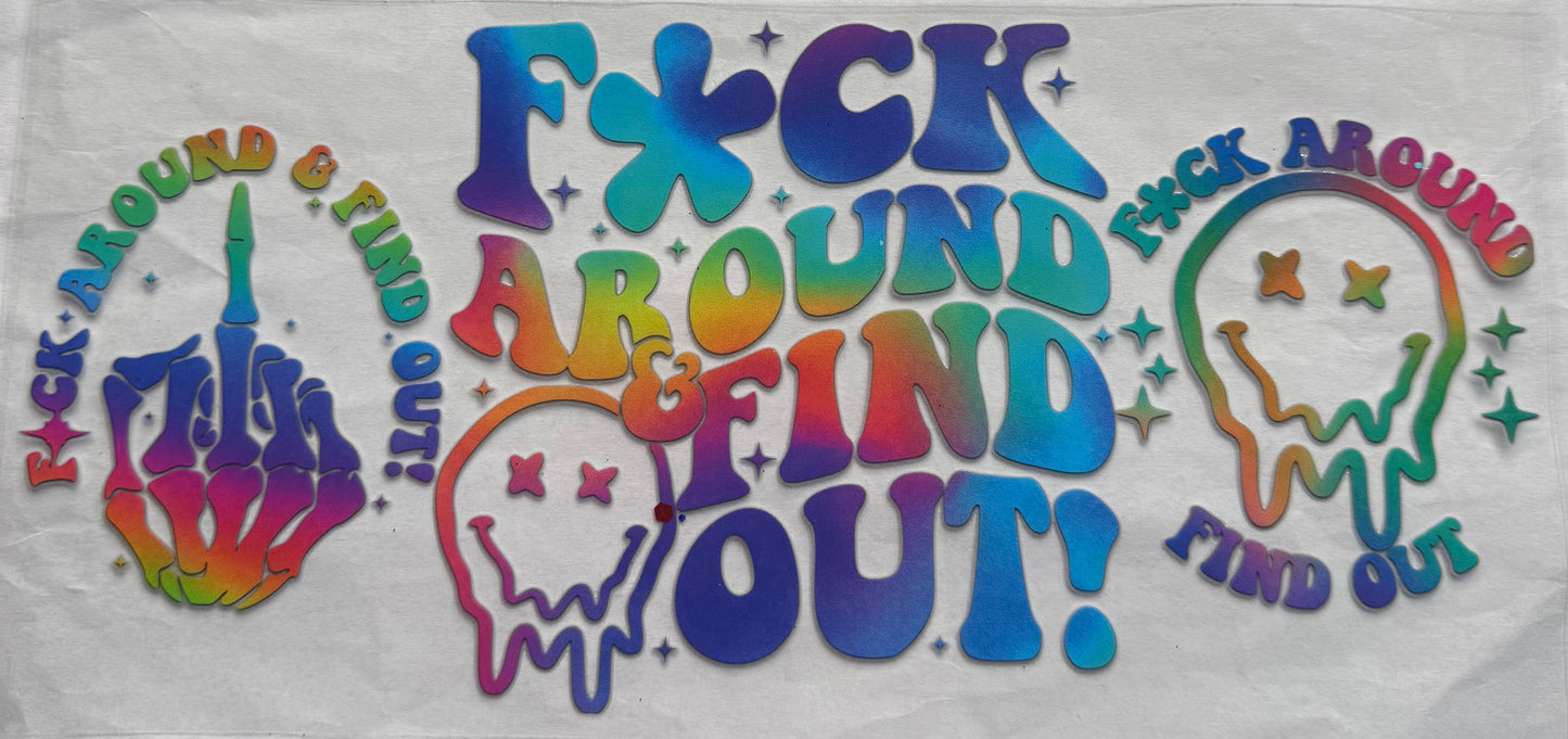 uvdtf  transfer wrap rainbow fuck around and find out