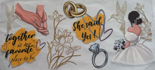 uvdtf  transfer wrap wedding she said yes