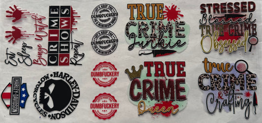 uvdtf  transfer wrap true crime sayings