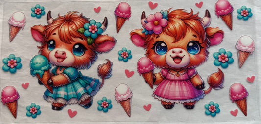 uvdtf  transfer wrap highland cows ice cream summer
