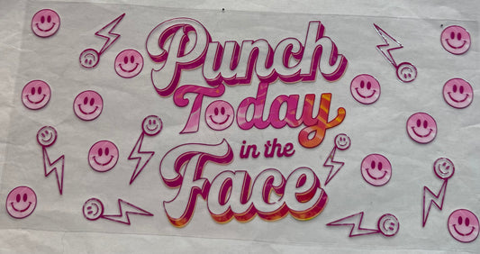 uvdtf  transfer wrap punch  today in face with smile faces