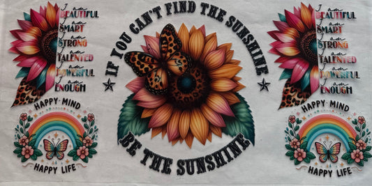 uvdtf  transfer wrap be the sunshine sunflower butterfly floral
