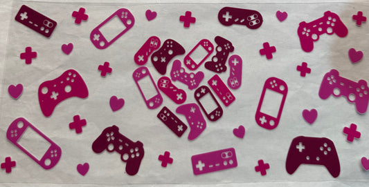 uvdtf  transfer wrap gamer pink
