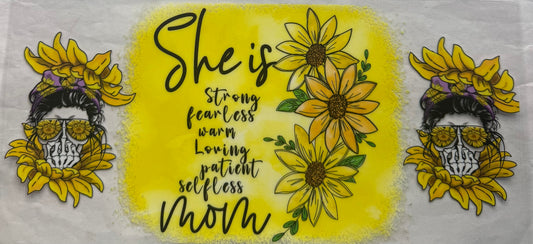 uvdtf  transfer wrap skull sunflower she is  mom