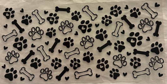 uvdtf  transfer wrap paw print black