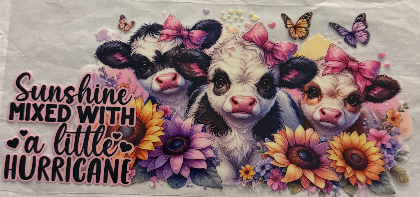 uvdtf  transfer wrap cows butterfly sunflowers