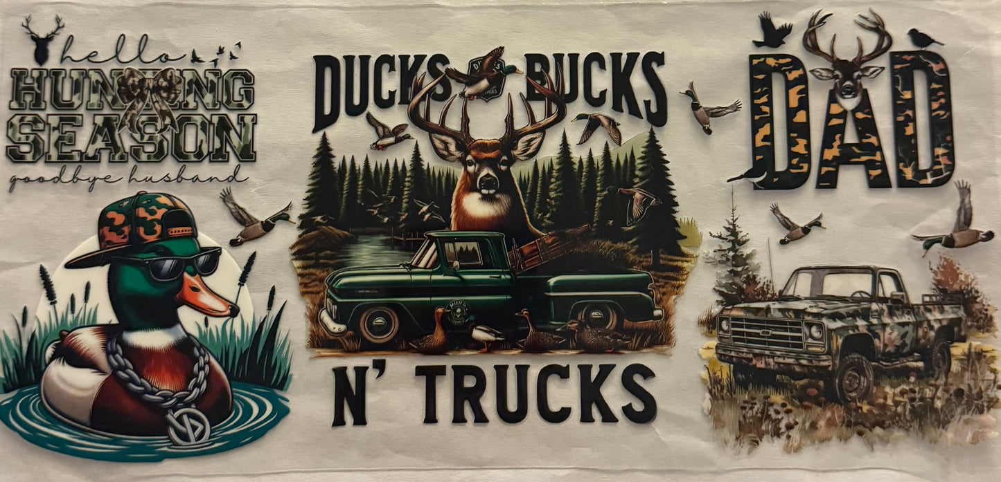 uvdtf  transfer wrap hunting ducks bucks n trucks