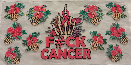 uvdtf  transfer wrap fuck cancer skull hand floral